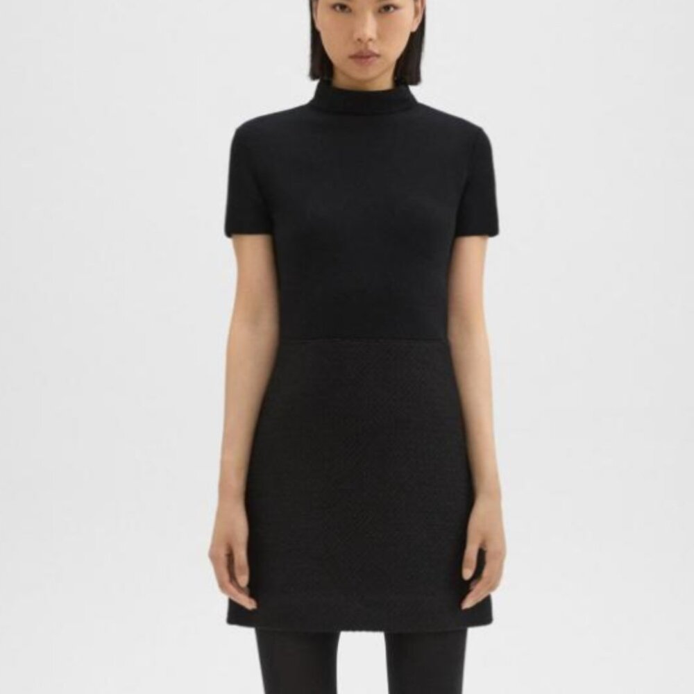 Theory Knit Combo Dress, Size: P, Color: Black